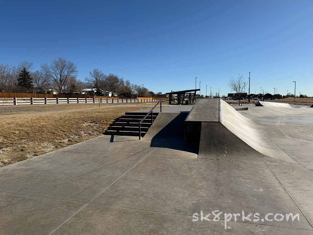 Carpenter Skatepark stairs, bank and rail