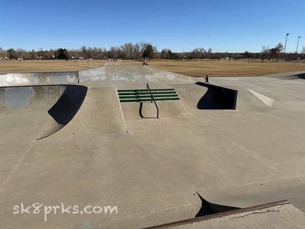 Clement Park Skatepark euro gap, rail and ledge