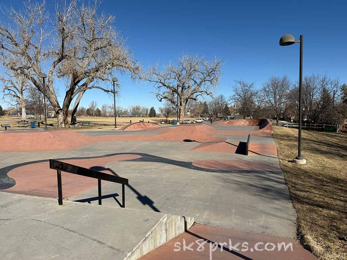 Don Anema Memorial Skatepark down rail over stairs