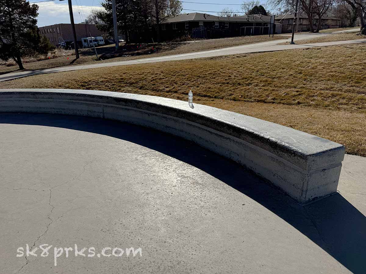 Edgewater Skatepark curved ledge