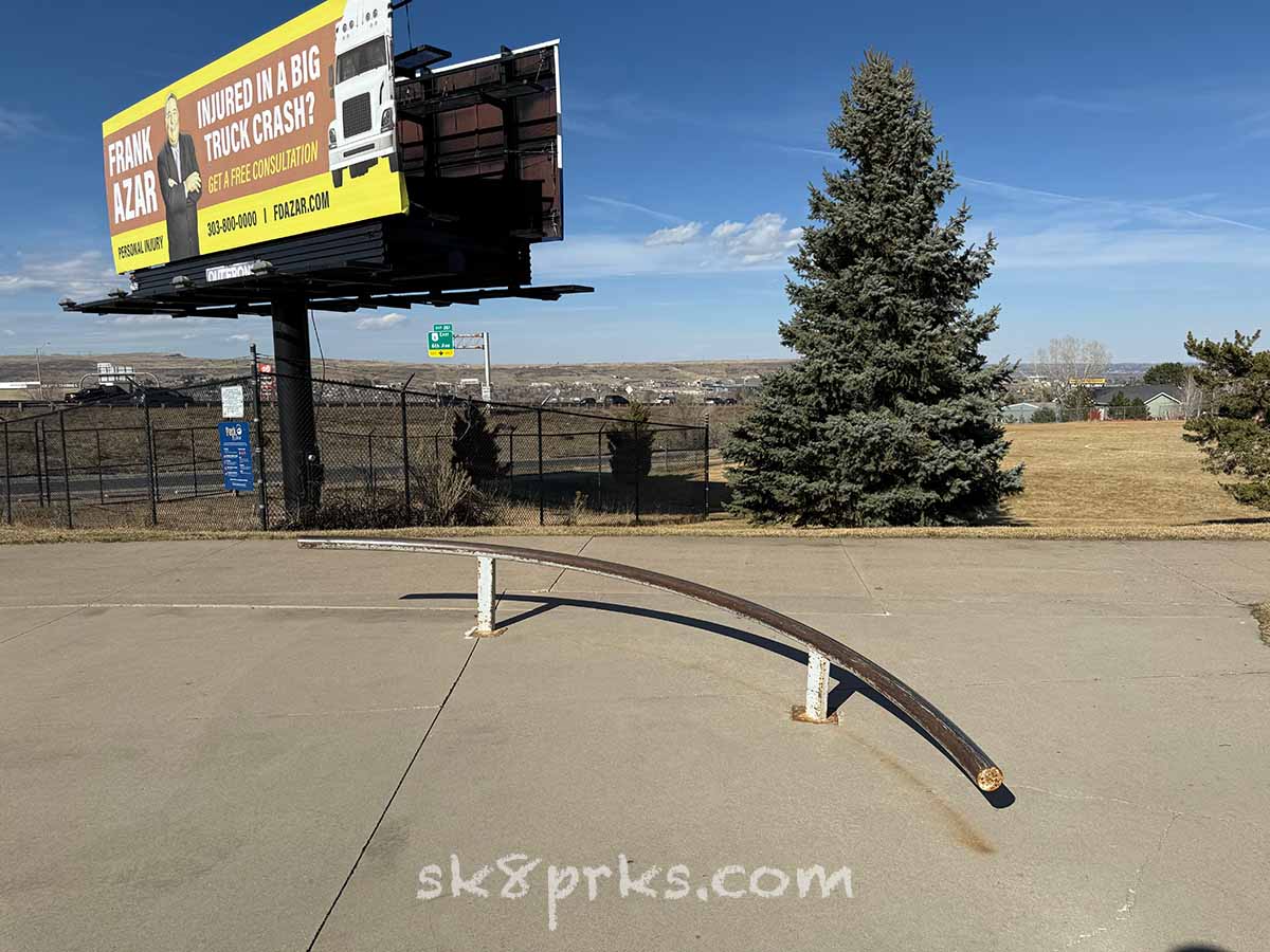 Golden Heights Skatepark curved rail