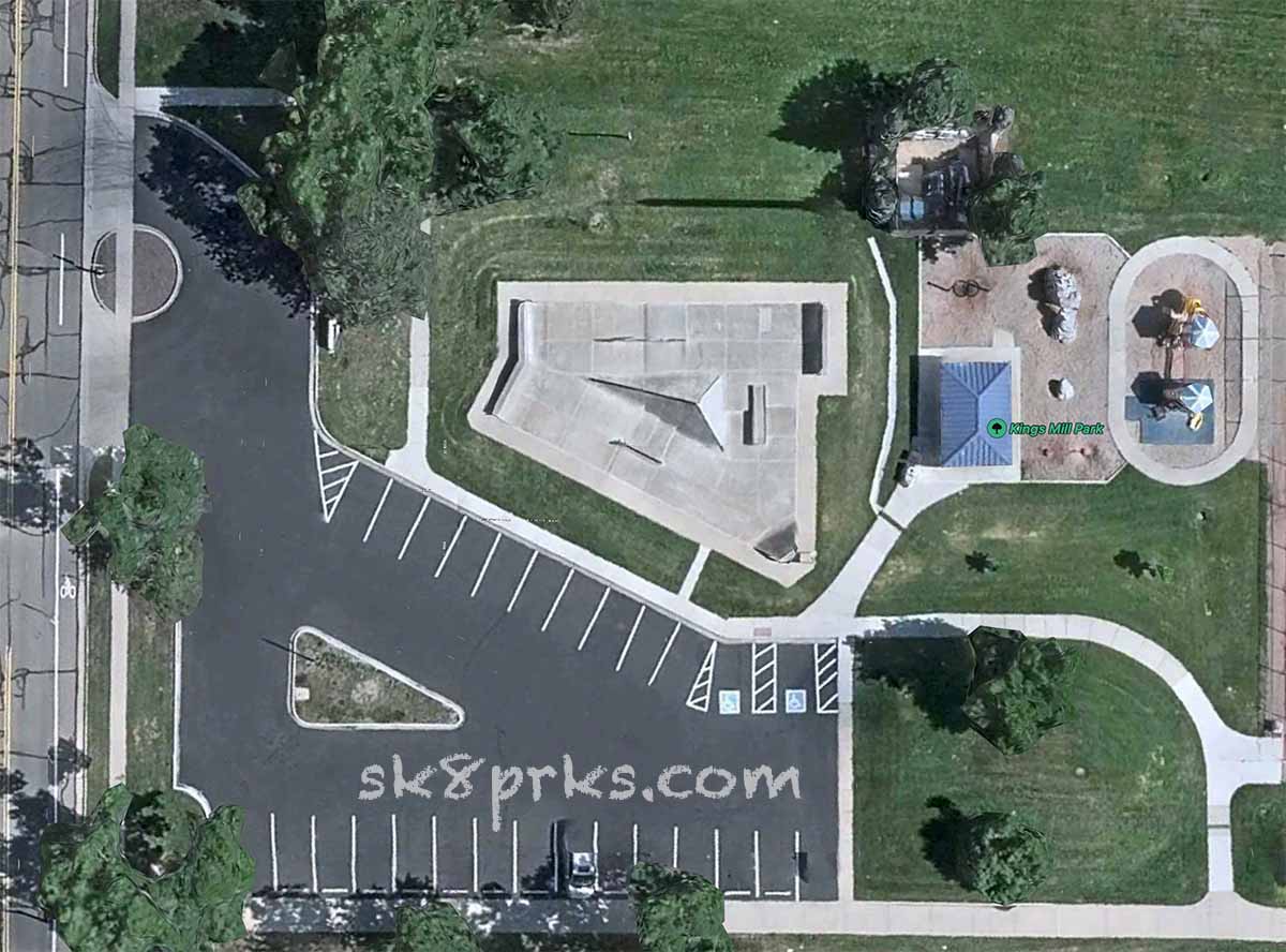 Kings Mill Skatepark satellite view