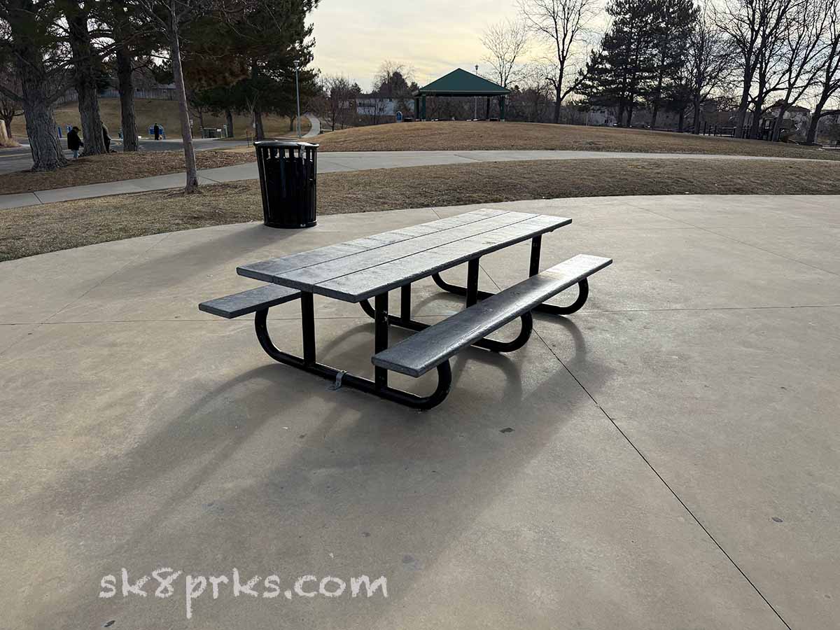 Pecos Park Skatepark picnic table