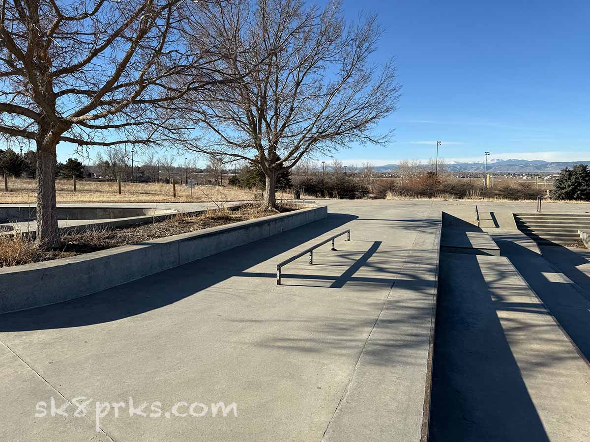 Westminster City Park Skatepark ledges and rail