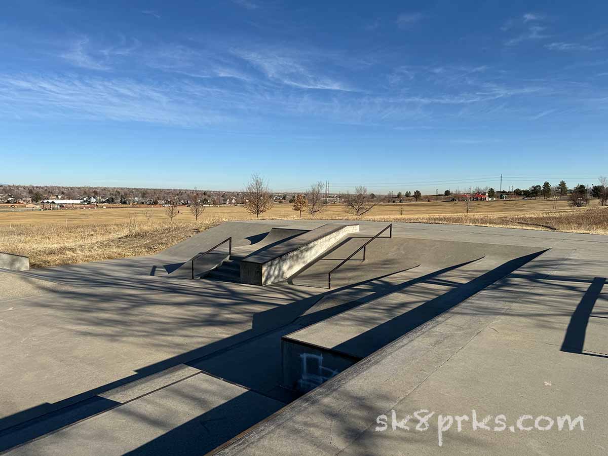 Westminster City Park Skatepark down rail and hubba